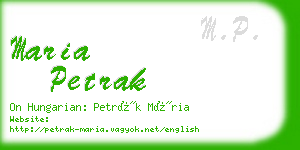 maria petrak business card